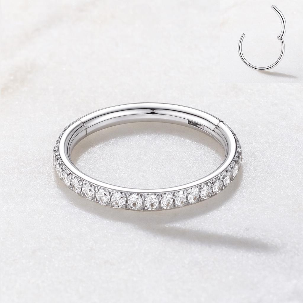 20G/16G/18G Gold Paved CZ Cartilage Hoop Earring/Nose Hoop/Helix Hoop/Lobe Earring/Conch Ring/Tiny Hoop Earring/Tragus/Rook Piercing Clicker
