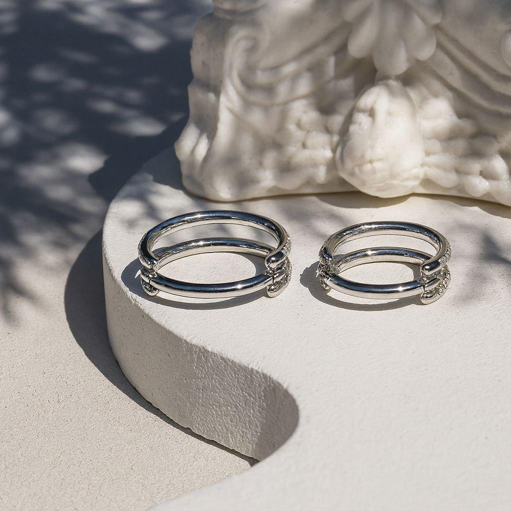 18G,16G Titanium Double Hinge Hoop • Hinged Segment Nose Ring • Septum Clicker Ring • Cartilage Hoop • Helix Earring Hoop