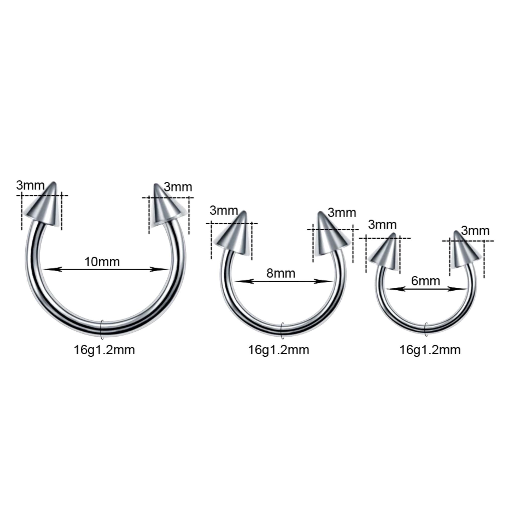 16G Titanium Circular Barbell, Classic Horseshoe Septum Ring, Hypoallergenic Cartilage Daith Helix Tragus Hoop, Basic Body Jewelry