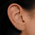 20G/16G/18G Gold Paved CZ Cartilage Hoop Earring/Nose Hoop/Helix Hoop/Lobe Earring/Conch Ring/Tiny Hoop Earring/Tragus/Rook Piercing Clicker