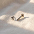 Titanium Threadless Star Stud, Push Pin Flat Back Earring, 16G 18G 20G Nose Piercing, Tiny Celestial Helix Tragus, Hypoallergenic Jewelry