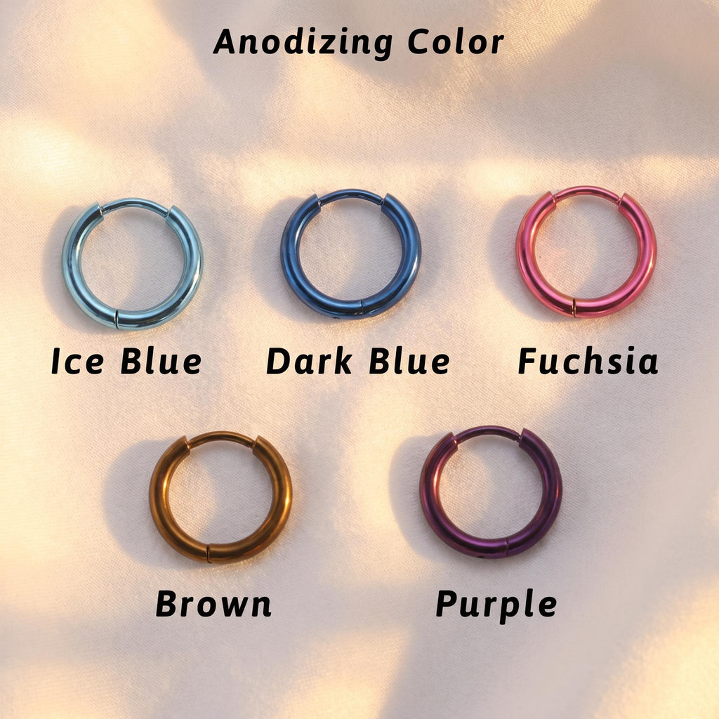 2PCS G23 Titanium CZ Hoop Earrings, Hinged Segment Nose Ring, Cartilage Helix Piercing, Implant Grade Clicker, Daith Tragus Set
