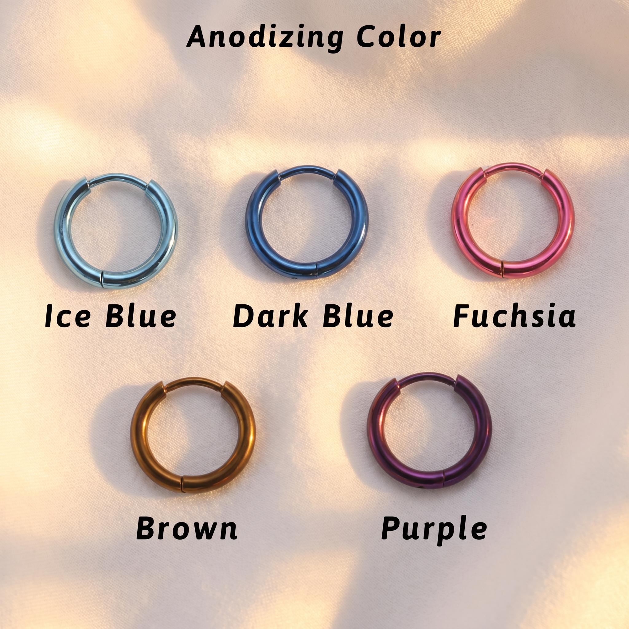 2PCS G23 Titanium CZ Hoop Earrings, Hinged Segment Nose Ring, Cartilage Helix Piercing, Implant Grade Clicker, Daith Tragus Set