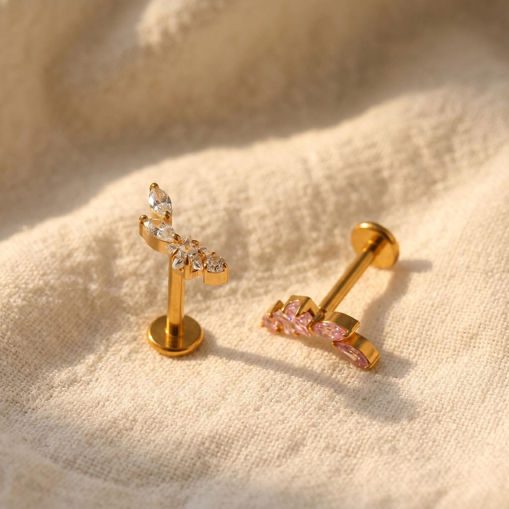 ASTM F136 Titanium Constellation Piercing | Internally Threaded Star Labret | Tragus & Helix Earring | Hypoallergenic Conch Jewelry