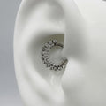 16G Titanium Luxurious CZ Hoop, Cartilage Earring Clicker, Tragus Earlobe Ring, Septum Nose Piercing, ASTM F136 Implant Grade