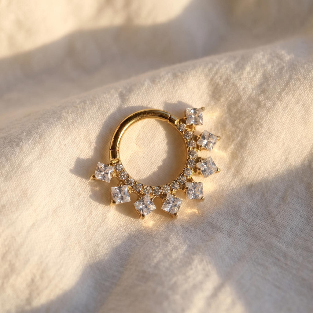 CZ Septum Clicker – Titanium Paved Daith & Helix Hoop