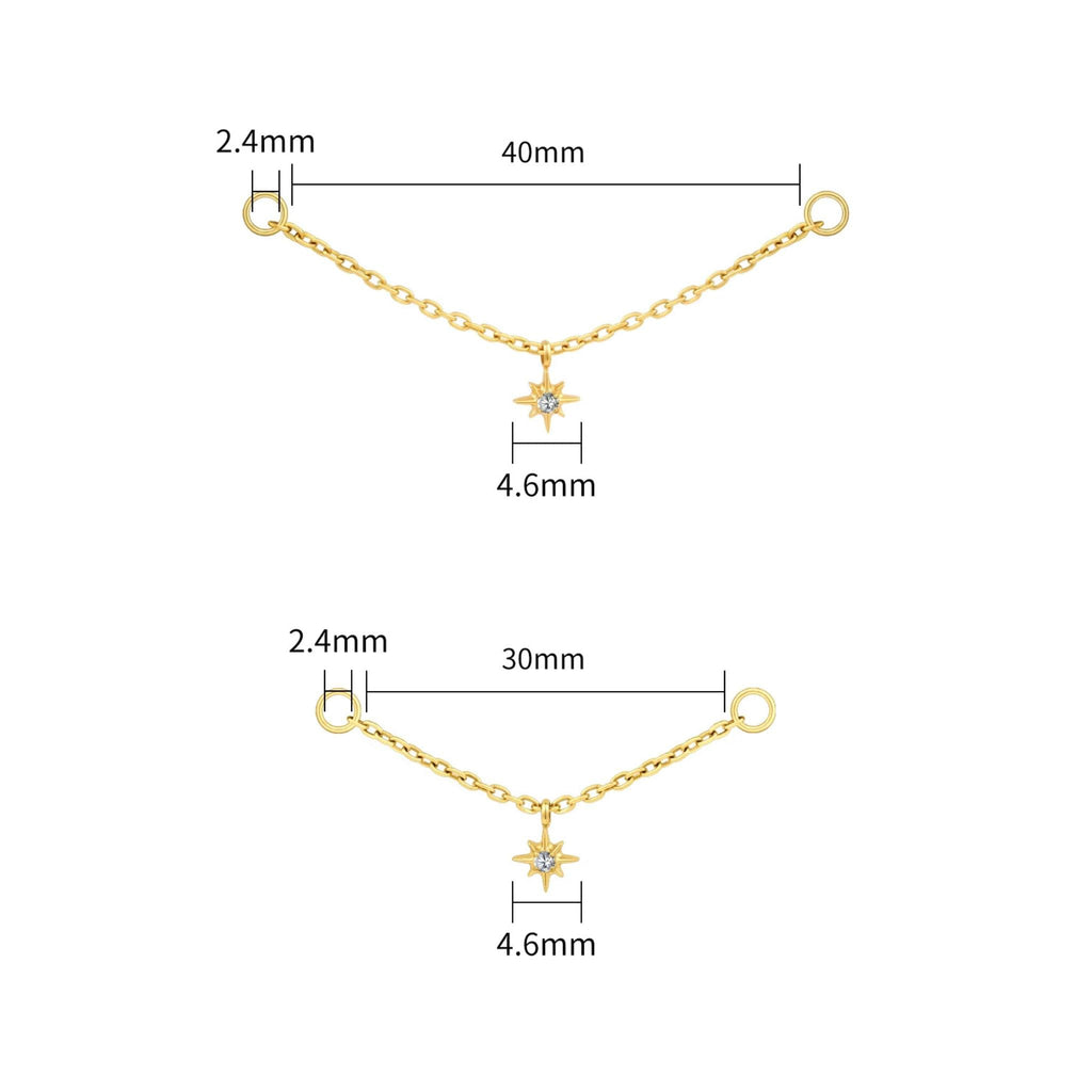 Star Chain Dangle Attachment – Titanium Industrial Chain Connector