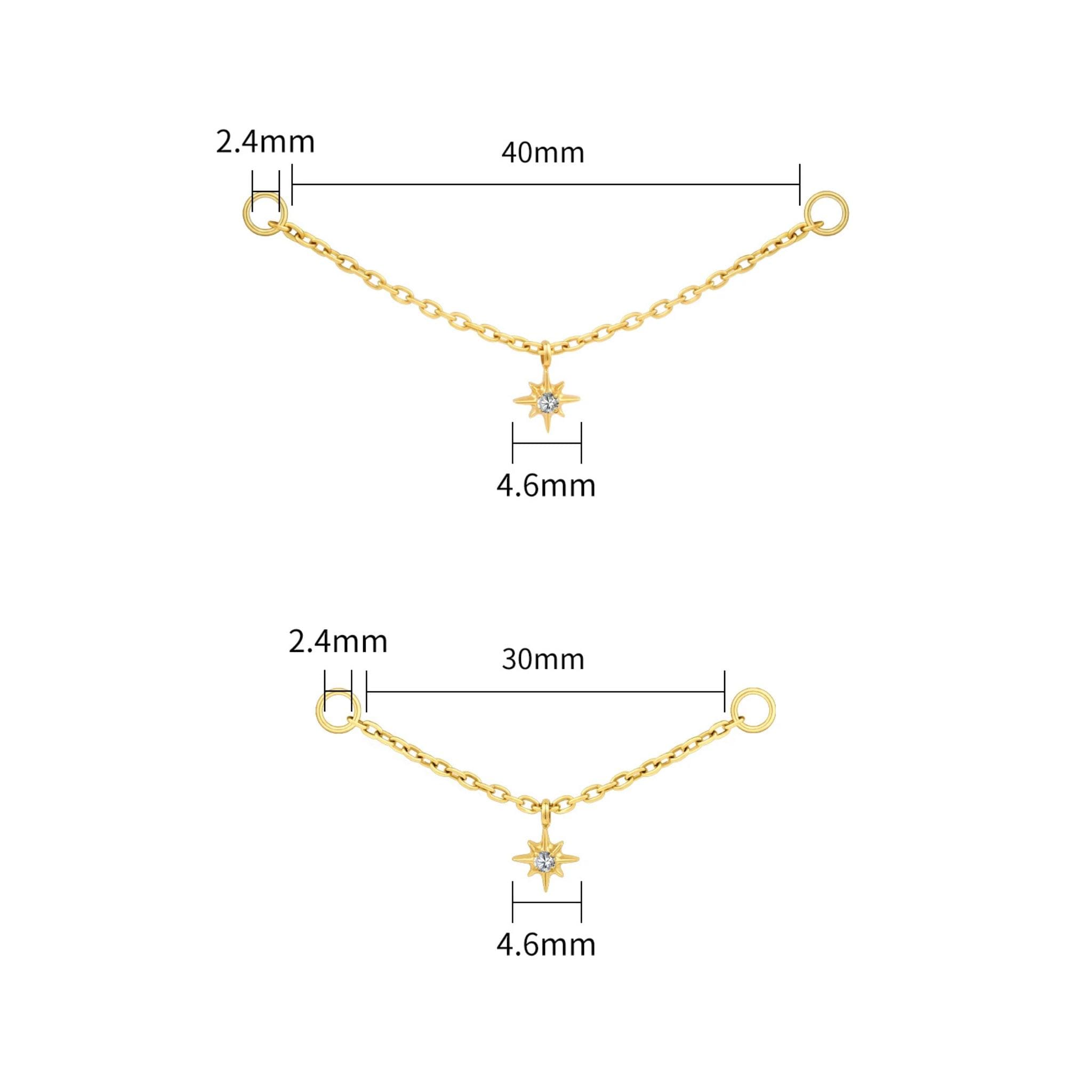 Star Chain Dangle Attachment – Titanium Industrial Chain Connector