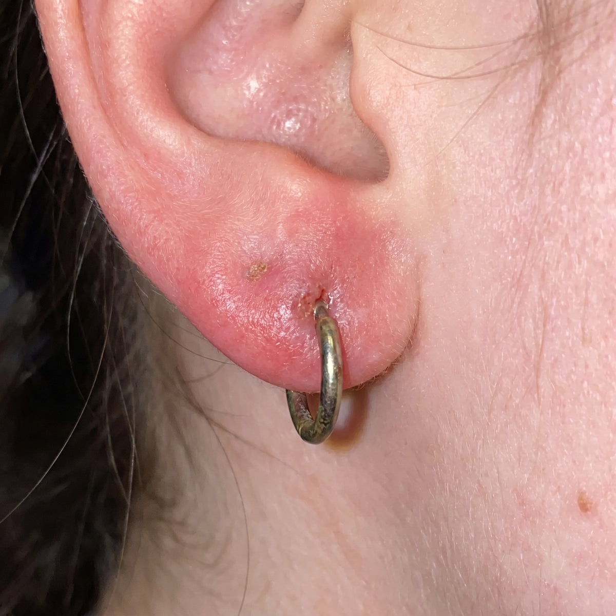 Close-up of implant-grade titanium piercing jewellery